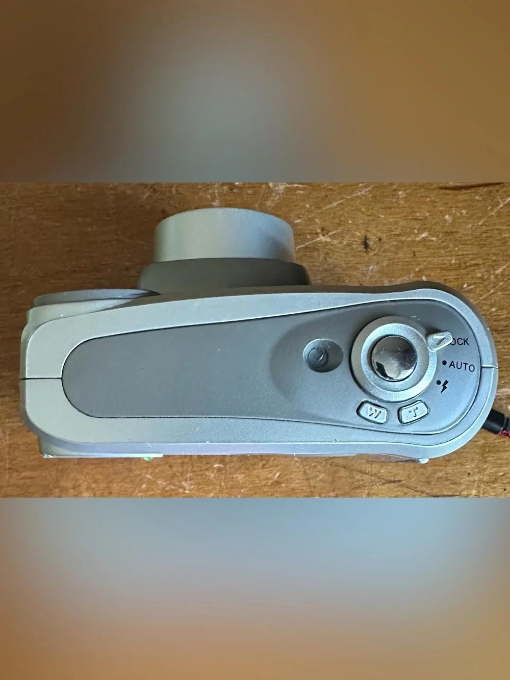 Polaroid Silver Point-and-Shoot Camera with Red-Trim Strap